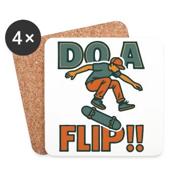 Do a Flip DO - Coasters (set of 4) - white - Front