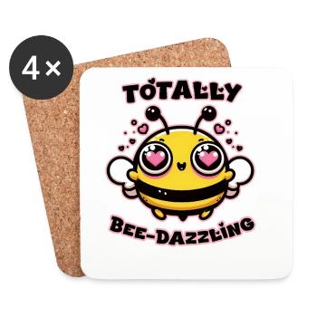 Totally Bee-Shingling Hearts - Untersetzer (4er-Set) - Weiß - Vorne