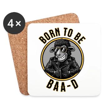 Born to Be BaaD Sheep - Coasters (set of 4) - white - Front