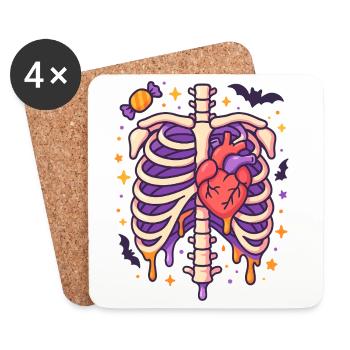 Anatomy Gothic Thoracic Cage - Coasters (set of 4) - white - Front