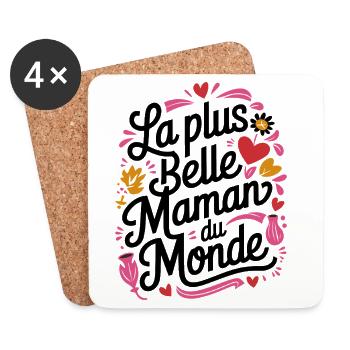La plus belle Maman du Monde - Dessous de verre (lot de 4) - blanc - Devant