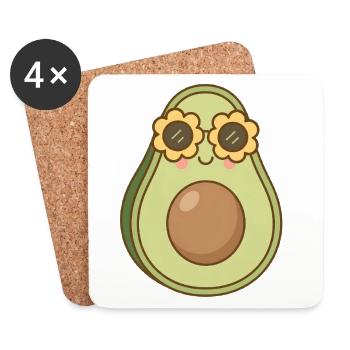 Avocado - Untersetzer (4er-Set) - Weiß - Vorne
