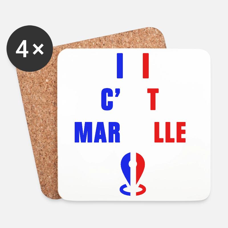 Das ist Marseille - Untersetzer (4er-Set) - Weiß