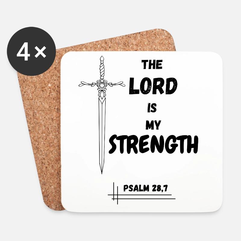 The Lord is my Strength - Untersetzer (4er-Set) - Weiß