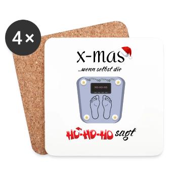 Xmas Ho Ho Ho Waage - Untersetzer (4er-Set) - Weiß - Vorne
