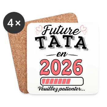 Future Tata 2026 New Birth Future Aunt Aunt 2026 - Coasters (set of 4) - white - Front