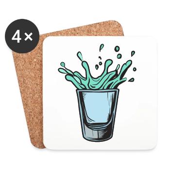 Spritzglas Splash in Teal Neon - Untersetzer (4er-Set) - Weiß - Vorne