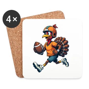 Thanksgiving Football Truthahn - Untersetzer (4er-Set) - Weiß - Vorne