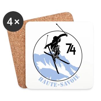 Design Haute-Savoie 74 - Dessous de verre (lot de 4) - blanc - Devant