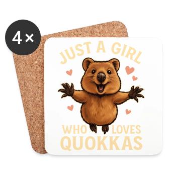 Just A Girl Who Loves Quokkas - Untersetzer (4er-Set) - Weiß - Vorne