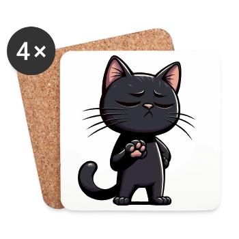 Lustige Katze Katzen Katzenliebhaber Kätzchen - Untersetzer (4er-Set) - Weiß - Vorne