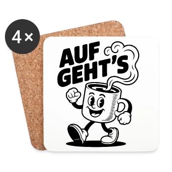 Let’s Get Started Kaffeetasse - Untersetzer (4er-Set) - Weiß - Vorne
