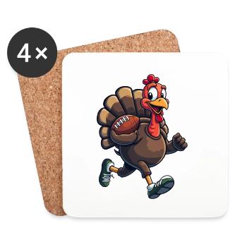 Thanksgiving Football Truthahn - Untersetzer (4er-Set) - Weiß - Vorne