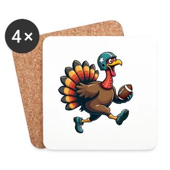 Thanksgiving Football Truthahn - Untersetzer (4er-Set) - Weiß - Vorne