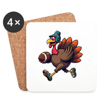 Thanksgiving Football Truthahn - Untersetzer (4er-Set) - Weiß - Vorne