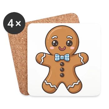 Bonhomme en pain d’épices - Dessous de verre (lot de 4) - blanc - Devant