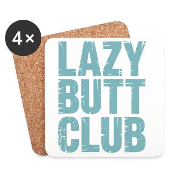 Lazybuttclub Gym Fitness Workout - Coasters (set of 4) - white - Front