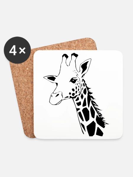 Giraffe Geschenk Weihnachten - Untersetzer (4er-Set) - Weiß