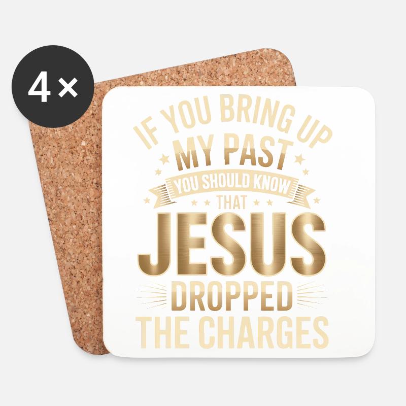 Jesus ließ die Anklage fallen, Tee - Untersetzer (4er-Set) - Weiß
