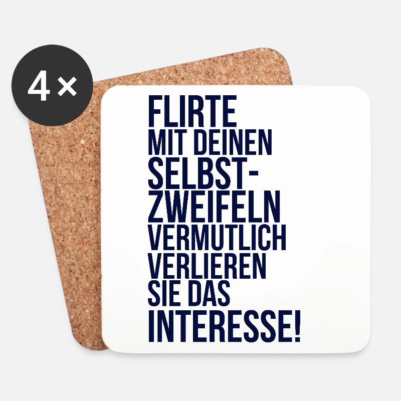 about going wild: Flirte mit deinen Selbstzweifeln - Untersetzer (4er-Set) - Weiß