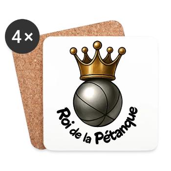 Roi de la pétanque trophée pour le meilleur joueur - Dessous de verre (lot de 4) - blanc - Devant
