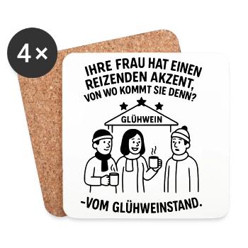 Funny Christmas Saying Christmas Market - Coasters (set of 4) - white - Front