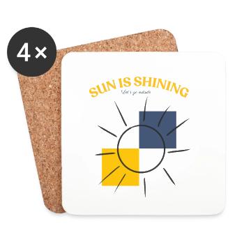 Sun is shining - let ́s go outside - Coasters (set of 4) - white - Front