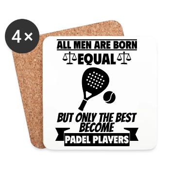 Tous les hommes naissent égaux : joueurs de padel - Dessous de verre (lot de 4) - blanc - Devant