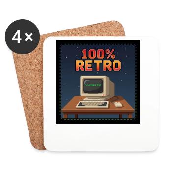 100 % rétro - Dessous de verre (lot de 4) - blanc - Devant