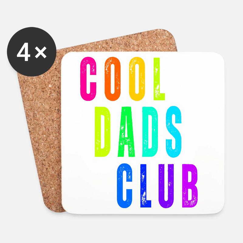 Dads Club Regenbogen Design - Untersetzer (4er-Set) - Weiß