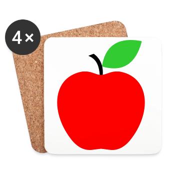 Roter Apfel Minimalist Icon - Untersetzer (4er-Set) - Weiß - Vorne