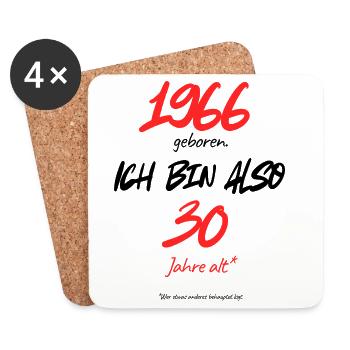 1966 geboren – immer noch 30, 60. Geburtstag - Untersetzer (4er-Set) - Weiß - Vorne