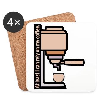 Comptez sur mon café - Dessous de verre (lot de 4) - blanc - Devant