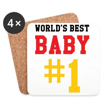 Best Baby - Birth - Child - Coasters (set of 4) - white - Front