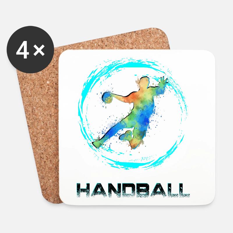 Handball Sprungrbener  - Untersetzer (4er-Set) - Weiß
