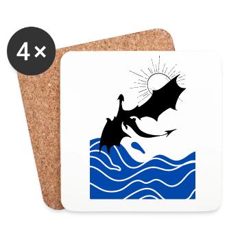 Dragon one - Coasters (set of 4) - white - Front