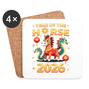 Chinese New Year Of The Horse 2026 - Coasters (set of 4) - white - Front