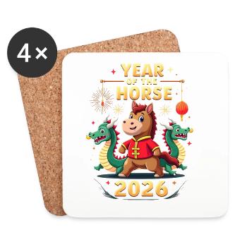 Chinese New Year Of The Horse 2026 - Coasters (set of 4) - white - Front