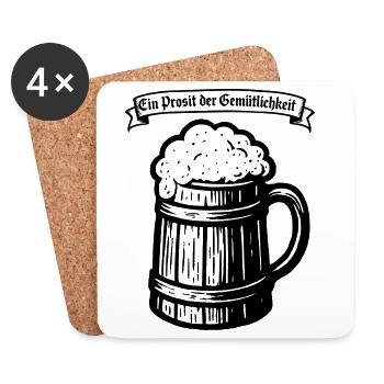 Ein Prosit der Gemütlichkeit - Dessous de verre (lot de 4) - blanc - Devant