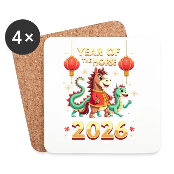 Chinese New Year Of The Horse 2026 - Coasters (set of 4) - white - Front