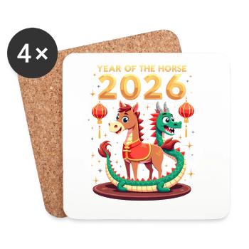 Chinese New Year Of The Horse 2026 - Coasters (set of 4) - white - Front