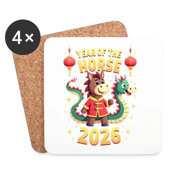 Chinese New Year Of The Horse 2026 - Coasters (set of 4) - white - Front