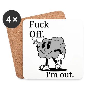 Happy Brain Peace Vibes - Coasters (set of 4) - white - Front
