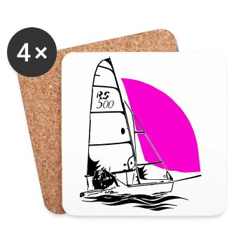 RS 500 Sailing dinghy regatta sailing sailing coloured - Coasters (set of 4) - white - Front
