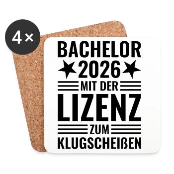 Bachelor 2026 with the license to smartass - Coasters (set of 4) - white - Front