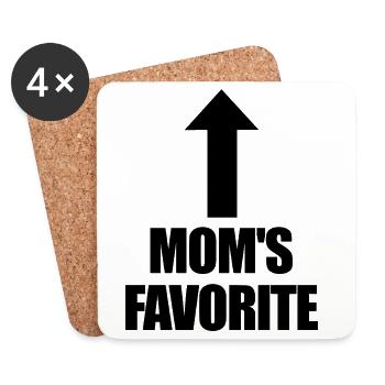 Favorite Child Mom's Darling I'm Mom's Favorite - Coasters (set of 4) - white - Front