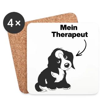 MY DOG IS MY THERAPIST! 🐶 DOGLOVER SOUL - Coasters (set of 4) - white - Front