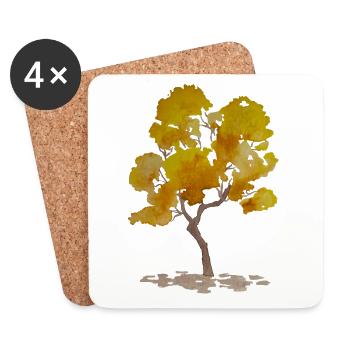Herbstbaum - Untersetzer (4er-Set) - Weiß - Vorne