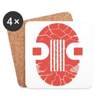 Cracked Orb Glyph - Coasters (set of 4) - white - Front