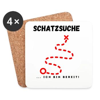 Schatzsuche_ich_bin_bereit - Untersetzer (4er-Set) - Weiß - Vorne